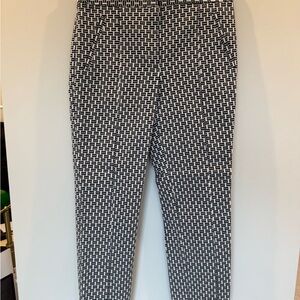 Tory Burch Black and White Patterned Chinos